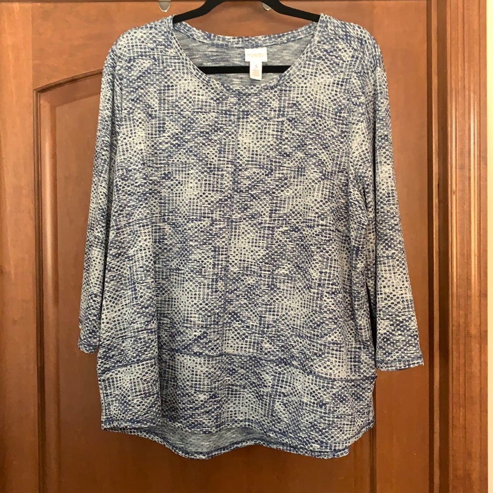 Chico’s navy snake print top